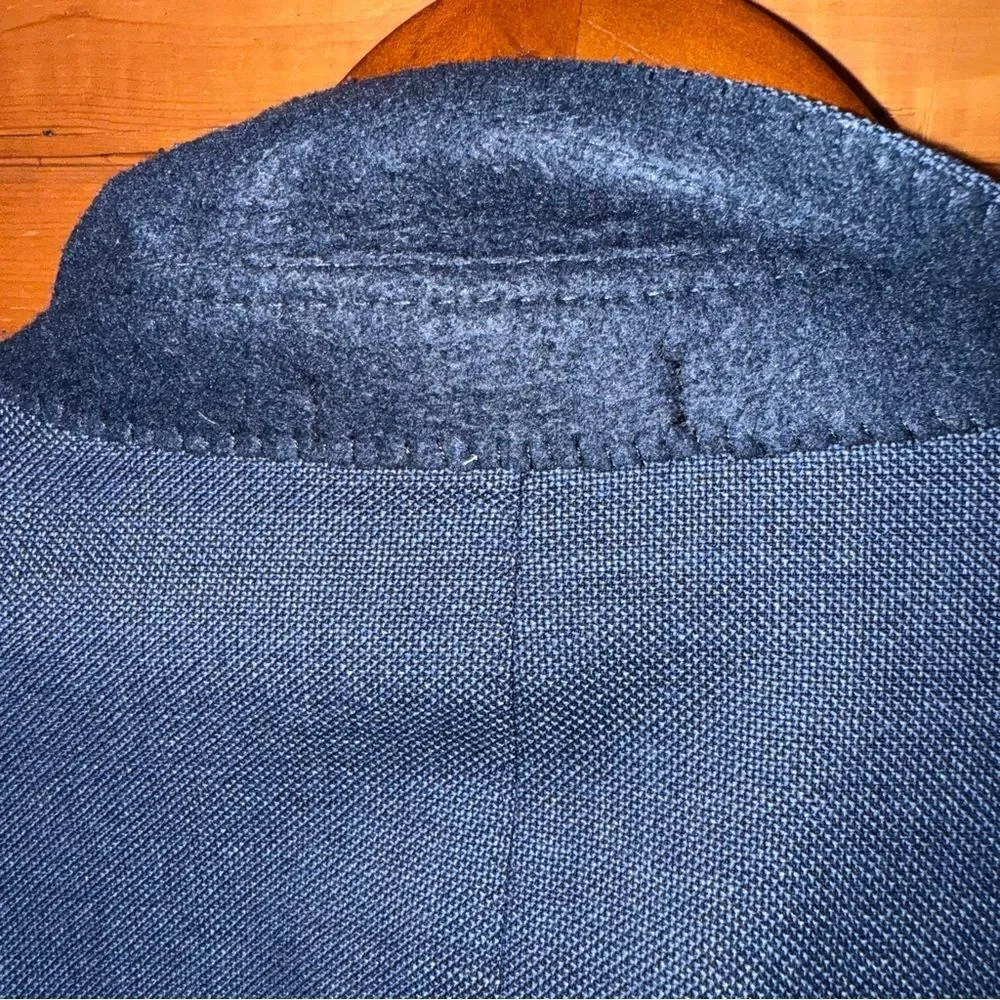 Suitsupply Havana Blue Hopsack Wool Suit 44S Reda Fabric Pants 37x28 As-Is